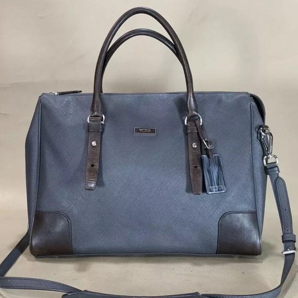 Tumi Villa Ravema Grey/Brown 15" Laptop Case Briefcase - Picture 3 of 16